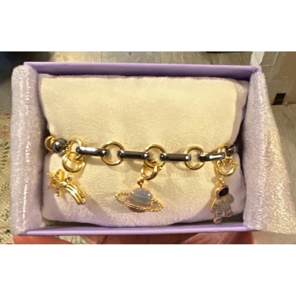 Bomb Party CHARMELIER Cosmic Drip Charm Bracelet CZ Removable BR82114